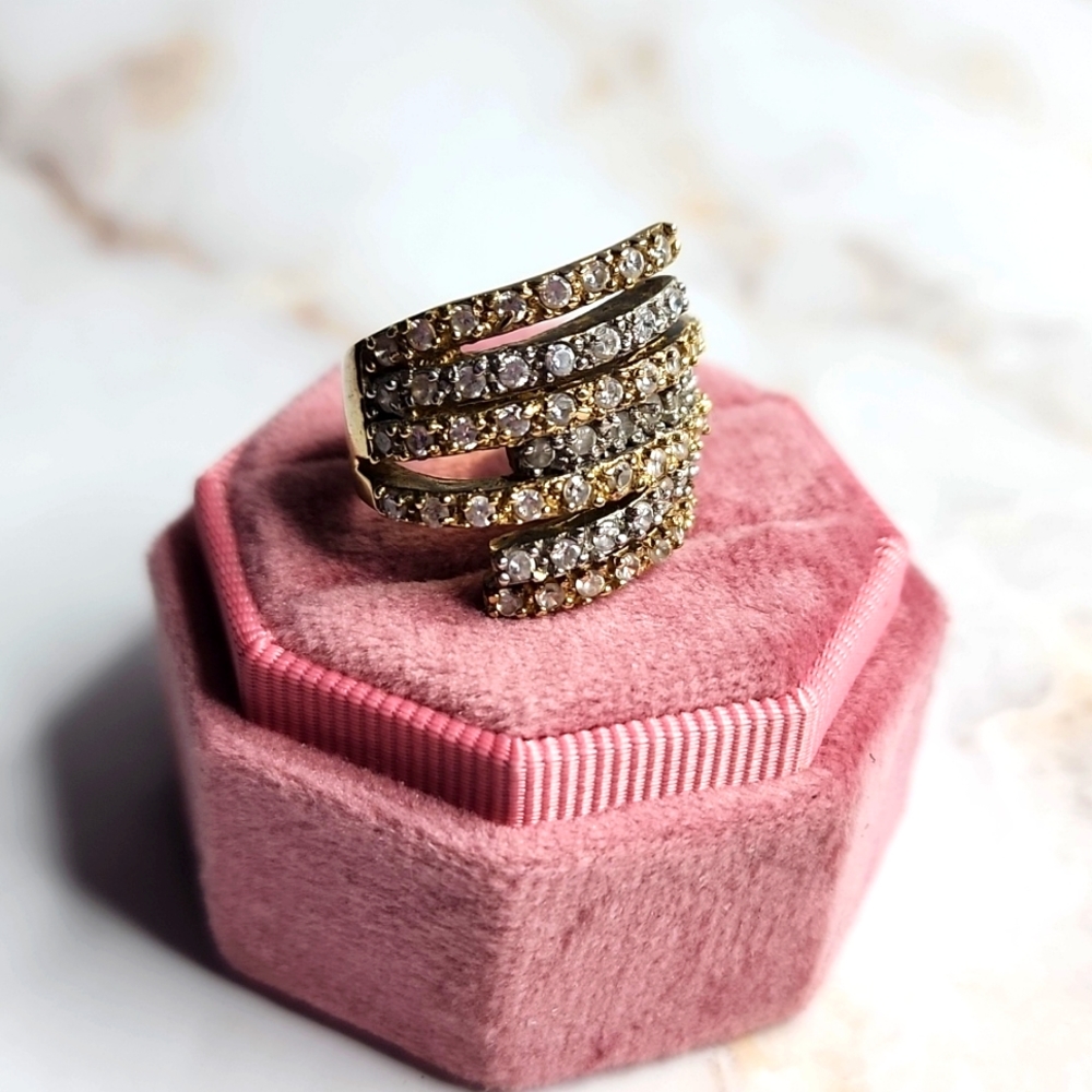 Gold over sterling silver massive gold ring